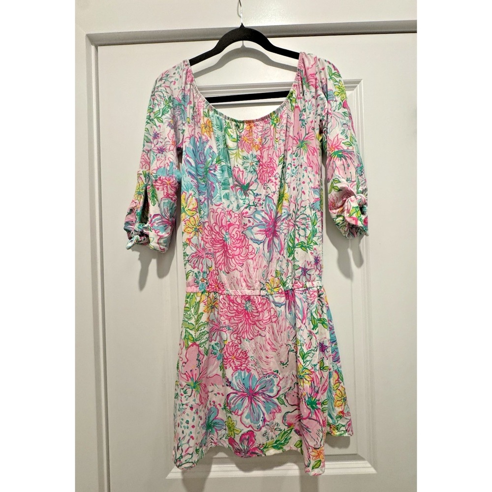 Lilly Pulitzer Lana Skort Romper Paradise Found Off The Shoulder Sz S - Picture 3 of 10